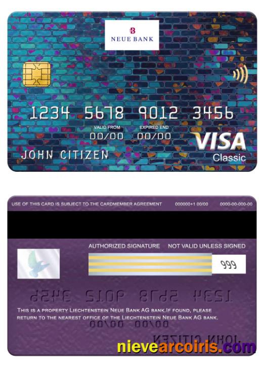 Liechtenstein Neue Bank AG bank visa classic card